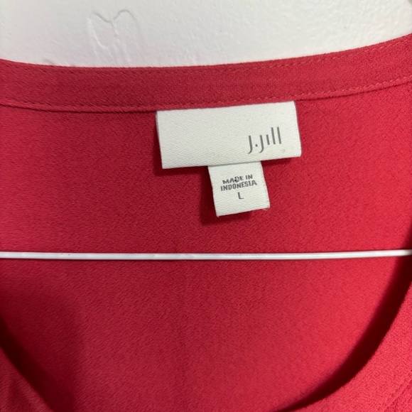 J.Jill Women's Large Blouse Long Sleeve Tie Front Lightweight Spring - Picture 4 of 10